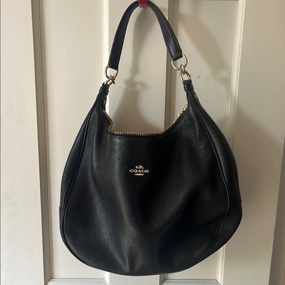Coach Black Pebbled Leather Hobo - Picture 1 of 10